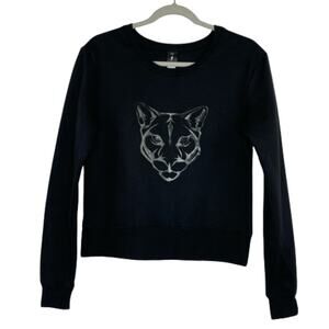 Electric Yoga black pullover sweatshirt panther size Small women's
